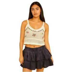 Aerie Women's Medium Tie Dye Blue Tiered Rock N Ruffle Skirt